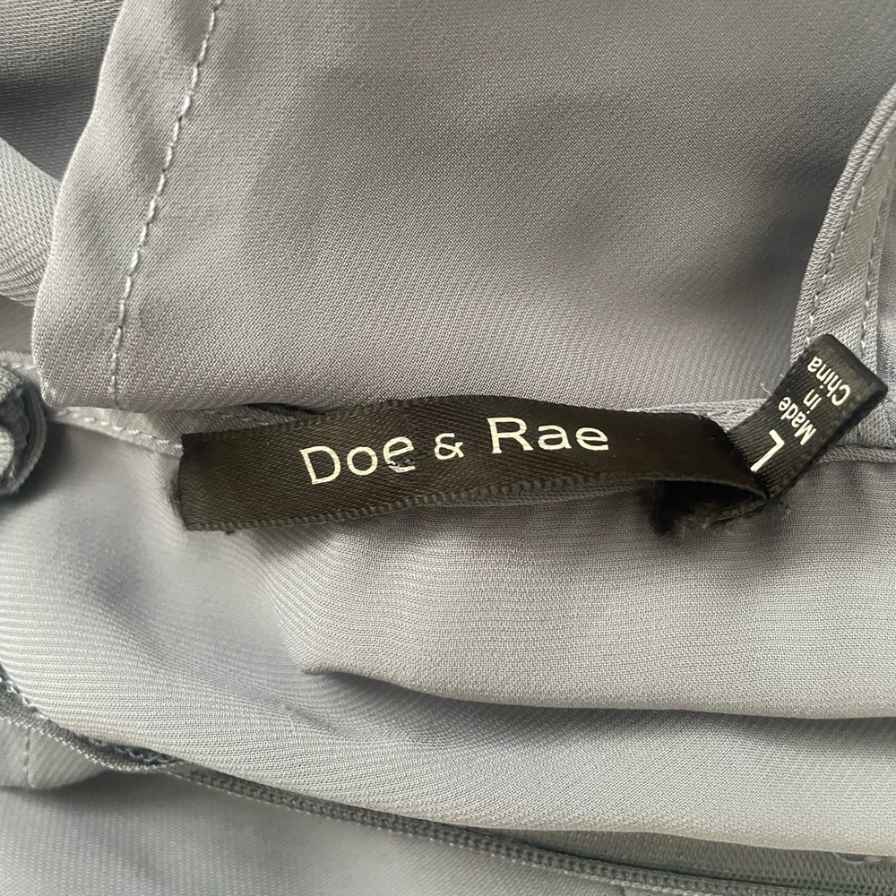 Doe & Rae Asymmetrical Gray Ruffle Dress - Picture 8 of 8